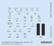 Eduard Accessories D72036 - 1:72 Hurricane Mk.I stencils for ARMA HOBBY/REVELL/AIRFIX