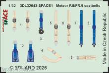 Eduard Accessories 3DL32043 - Meteor F.8/FR.9 seatbelts SPACE for Revell