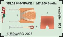 Eduard Accessories 3DL32046 - MC.200 Saetta seatbelts SPACE for Italeri