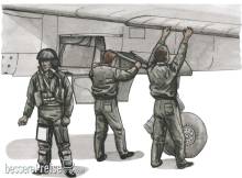 CMK 129-F72305 - French pilot and two mechanics f.1/72 Special Hobby Mirage F.1C model in 1:72