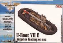 CMK 129-N72006 - U-Boot VII Supplies loading on sea (food, ammo boxes, boat, 1x torpedo)