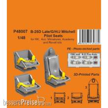 CMK P48007 - 1:48 B-25D Late/G/H/J Mitchell Pilot Seats 1/48 / for HK, Acc. Miniatures, Academy and Revell kits