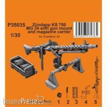 CMK 129-P35035 - Zündapp KS 750 MG 34 with gun mount and magazine carrier / for Academy kit