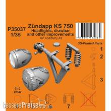 CMK 129-P35037 - Zündapp KS 750 Headlights, drawbar and other improvements 1/35 / for Academy kit
