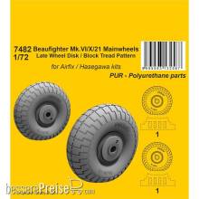 CMK 129-7482 - Beaufighter Mk.VI/X/21 Mainwheels - Late Wheel Disk Block Tread Pattern