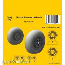 CMK 129-7496 - 1:72 Bristol Beaufort Wheels 1/72 / for Airfix kit