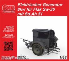 CMK 129-8070 - Elektrischer Generator 8kw für Flak Sw-36 mit Sd.Ah.51