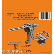 CMK 129-P72002 - 1:72 Ju 87D/G Gunner`s Seat and MG 81Z machine gun / for Academy/SH