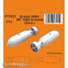 CMK 129-P72031 - British WWII MC 1000lb bomb Mk.I (2pcs.)