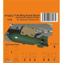 CMK 129-P72033 - P-40 Wing Bomb Racks (w/plywood support boards)