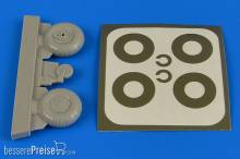 Aires 2222 - 1:32 Bucker Bu 131 wheels & paint masks transverse tread with disc cover