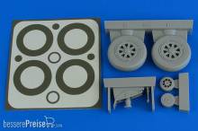 Aires 2227 - 1:32 A1H Skyraider wheels & paint masks for Trumpeter