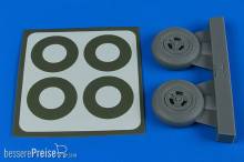Aires 2239 - 1:32 Spitfire Mk.IX wheels (3-spoke) & paint masks f. Tamiya