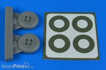 Aires 2241 - 1:32 Spitfire Mk.IX wheels (4-spoke) & paint masks for Tamiya