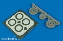 Aires 4416 - 1:48 MiG-17 Fresco wheels & paint masks für Hobby Boss Bausatz