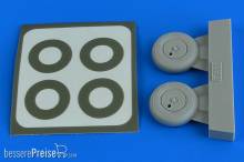 Aires 4781 - 1:48 Spitfire Mk.I wheels (with covers) & paint masks f.Tamiya