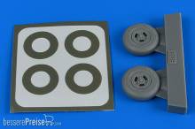 Aires 4798 - 1:48 Spitfire Mk.IX wheels (3-spoke) & paint masks f. EDUARD
