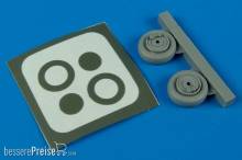 Aires 7211 - 1:72 SAAB Tunnan J/S 29 wheels & paint masks Für Heller Bausatz