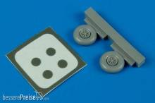 Aires 7212 - 1:72 Morane Saulnier M.S.406 wheel & maks Für Hasegawa Bausatz