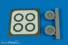 Aires 7223 - 1:72 A-1H Skyraider (NAVY) wheels für Hasegawa Bausatz