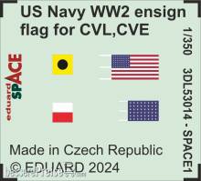 Eduard Accessories 3DL53014 - US Navy WW2 ensign flag for CVL, CVE, CL & DD SPACE