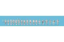 Preiser 74092 - Stehende Frauen und Männer, Arbeiter. 18 unbemalte Miniaturfiguren. Bausatz