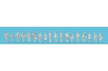 Preiser 74093 - Passanten. 18 unbemalte Miniaturfiguren. Bausatz