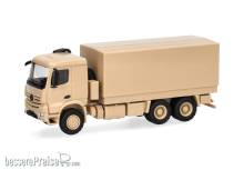 Herpa 747202 - Mercedes-Benz Arocs 6x6 Pritsche/Plane, sandbeige undekoriert