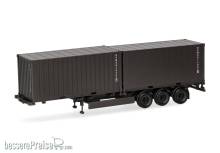 Herpa 747240 - Containerauflieger 3achs mit 2 x 20ft. Container Bundeswehr