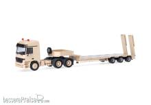 Herpa 747271 - Mercedes-Benz Actros L (96) MP1 Tieflade-Sattelzug Belgische Armee, sandbeige (Belgien)
