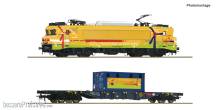 Roco 7500117 - 2-tlg. Set: Elektrolokomotive 1756 mit Containertragwagen, Strukton Rail