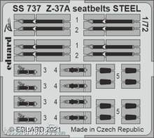 Eduard Accessories SS737 - Z-37A seatbelts STEEL 1/72 for EDUARD in 1:72