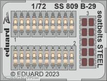Eduard Accessories SS809 - 1/72 B-29 seatbelts STEEL 1/72 HOBBY 2000 / ACADEMY