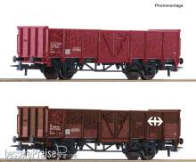 Roco 77034 - 2-tlg. Set: Offene Güterwagen, SBB