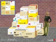 Modellland 8010-0 - 1:43,5 Spur 0 Bausatz Pakete Amazon Ebay DPD DHL GLS FedEX Hermes OTTO Zalando Quelle