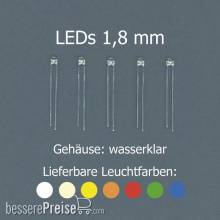 Tams Elektronik 81-30114-05 - LEDs 1,8 mm, rot, wasserklar