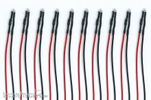 Tams Elektronik 81-30137-10 - LEDs 1,8 mm, mit Anschlussdrähten und Vorwiderstand, 10-24 V, grün