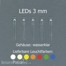Tams Elektronik 81-30222-05 - LEDs 3 mm, warmweiß, wasserklar