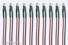 Tams Elektronik 81-30237-10 - LEDs 3 mm, mit Anschlussdrähten und Vorwiderstand, 10-24 V, grün