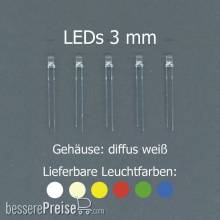 Tams Elektronik 81-30246-05 - LEDs 3 mm, rot, diffus weiß