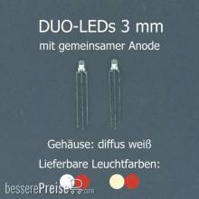 Tams Elektronik 81-39206-02 - 3 mm-Duo-LEDs, gemeinsame Anode, kaltweiß-rot