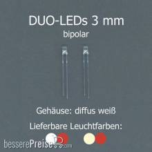 Tams Elektronik 81-39306-02 - 3 mm-Duo-LEDs, bipolar, kaltweiß-rot