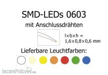 Tams Elektronik 81-50150-02 - SMD-LED, Bauform 0603, mit angelöteten Kupferlackdrähten, kaltweiß