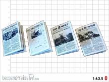 Modellland 8105-0 - 1:43 Spur 0 Bausatz 4x Zeitung Epoche lll