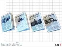 Modellland 8105-1 - 1:32 Spur 1 Bausatz 4x Zeitung Epoche lll