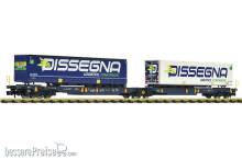 Fleischmann 825029 - Doppeltaschen-Gelenkwagen T2000, Wascosa