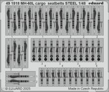 Eduard Accessories 491518 - MH-60L cargo seatbelts STEEL ICM