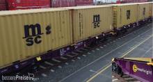 B-Models 90.501 - Containertragwagen-Doppeleinheit, 4x 20´-Container MSC