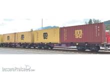 B-Models 90.503 - Containertragwagen-Doppeleinheit, 4x 20´-Container MSC