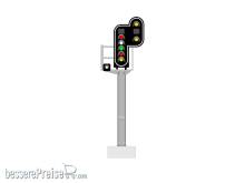 MAFEN 913215 - SNCF - Hauptsignal mit 8 LEDs (Rot/Weiss/Grün/Rot/Gelb/Weiss + Doppelgelb)